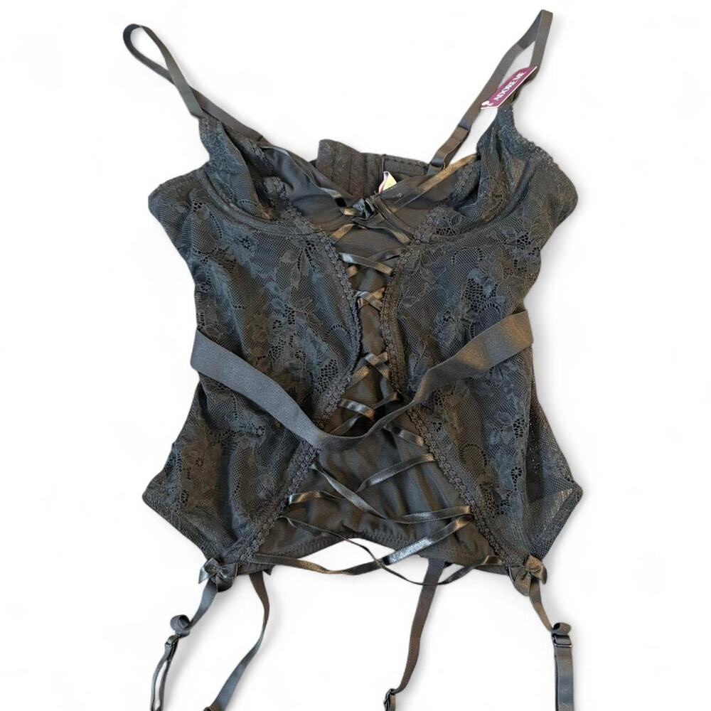 Adore me 34 a black Y2K going out corset lace up top